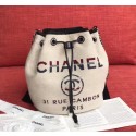 CHANEL Tweed Calfskin drawstring bag & Gold-Tone Metal AS0455 Cream HV01018yC28