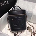 Chanel vanity case Lambskin & Gold-Tone Metal AS0323 black HV00837Gm74