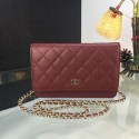Chanel WOC Mini Shoulder Bag 33814 wine gold chain HV01710rf34