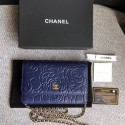 Chanel WOC Mini Shoulder Bag A33814 blue gold chain HV01673cf57
