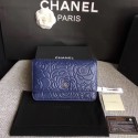 Chanel WOC Mini Shoulder Bag A33814 blue silver chain HV08041jo45