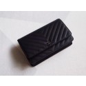 Chanel WOC Mini Shoulder Bag Original Caviar leather 33814V black silver chain HV04299aj95