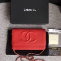 Chanel WOC Mini Shoulder Bag Original Caviar leather B33814 red gold chain HV01190FT35