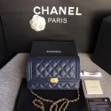 Chanel WOC Mini Shoulder Bag Original Caviar leather LEBOY B33814 blue gold chain HV02973sp14