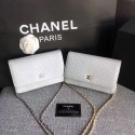 Chanel WOC Mini Shoulder Bag Original Caviar leather V33814 silver HV06403Yo25