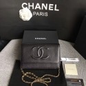 Chanel WOC Original Calfskin Leather Black Shoulder Bag 33814 Glod HV04517qB82
