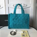 CHANEL zipped shopping bag AS0976 Turquoise HV01497vN22