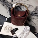 Cheap Chanel Bucket Bag Lambskin & Gold-Tone Metal A57861 red HV00061sZ66
