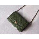 Cheap Copy Chanel WOC Mini Shoulder Bag 33814 green gold chain HV03944Eq45