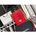 Cheap Fake Boy chanel handbag Grained Calfskin & Gold-Tone Metal VS0130 red HV05924BC48