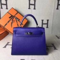 Cheap Hermes original epsom leather kelly Tote Bag KL2832 blue HV01473sJ42