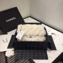 Copy 1:1 Chanel flap bag Wool sheepskin &Gold-Tone Metal AS1063 white HV00852xD64