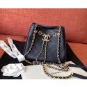 Copy Best Chanel Mini Hobo Original Leather Bag CC5634 Black HV01173Qc72