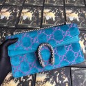 Copy Best Gucci Dionysus GG velvet small shoulder bag 499623 blue HV09523Qc72