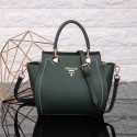 Copy Best Prada Calfskin Leather Tote Bag 8016 green HV09888Qc72