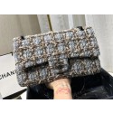 Copy Chanel Original flap bag Twill soft A01112 grey HV03951Zn71