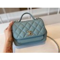Copy Chanel small flap bag Calfskin & Gold-Tone Metal A93749 blue HV01659Ey31