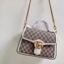 Copy Gucci GG Marmont small top handle bag 498110 white HV06736Kn92