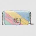 Copy Gucci GG Marmont super mini bag 476433 Multicolored pastel HV03439Ey31