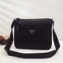 Copy Prada Nylon and leather shoulder bag BT0421 black HV05641Kn92