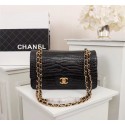 Designer Chanel Classic Handbag Alligator & Gold-Tone Metal A01112 black HV06404vs94