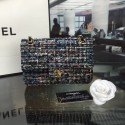 Designer Chanel Mini Flap Bag Tweed& Braid Gold-Tone Metal A69900 black&red&blue HV01294vs94