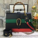 Designer Replica Gucci original Dionysus leather top handle bag 421999 black HV10346CF36