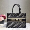 DIOR BOOK TOTE BAG IN EMBROIDERED CANVAS C1286-1 Navy HV03604Jz48