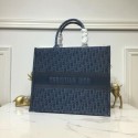 DIOR BOOK TOTE BAG IN EMBROIDERED CANVAS C1286 Blue HV00948Kf26