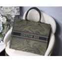 DIOR BOOK TOTE BAG IN EMBROIDERED CANVAS C1286 green HV00186Is53