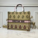 DIOR BOOK TOTE BAG IN EMBROIDERED CANVAS C1286 Pink HV00531wv88