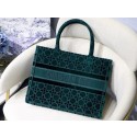 DIOR BOOK TOTE green Cannage Embroidered Velvet M1287Z HV01787tQ92