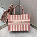 DIOR BOOK TOTE Pink D-Stripes Embroidery M1287 HV04672Nw52