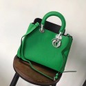 Dior Diorissimo Bag in Original Grainy Leather CD0678 green & silver-Tone Metal HV06548mV18