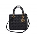 Dior Lady Dior Bag Black Sheepskin Leather D5432 Gold HV11045FT35