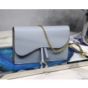 Dior SADDLE DIOR OBLIQUE Chain Clutch bag S5614 light blue HV02199Lp50