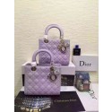 Dior Small Lady Dior Bag Patent Leather 5502 Light Purple HV00314vK93