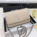 Fake 1:1 Chanel WOC Original Caviar Leather Flap cross-body bag E33814 gold silver chain HV03742YK70