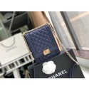 Fake Best Boy chanel handbag Sheepskin & Gold-Tone Metal AS0130 dark blue HV01831Nk59