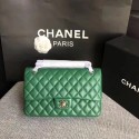 Fake Best Chanel Flap Original sheepskin Leather Shoulder Bag CF1112 green silver chain HV11276Nk59