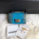 Fake Best Chanel Mini Flap Bag Python & Gold-Tone Metal A69900 blue&gold HV06531Nk59