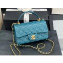 Fake Best Chanel small tote bag Sheepskin & Gold-Tone Metal AS8816 blue HV03246Nk59