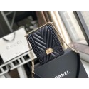 Fake Boy chanel handbag Grained Calfskin & Gold-Tone Metal VS0130 black HV00189tu77