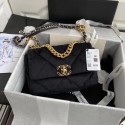 Fake Chanel 19 flap bag velvet AS1160 black HV00488eZ32