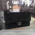 Fake Chanel 2.55 Series Classic Flap Bag velvet CFC1112 black HV03457xR88