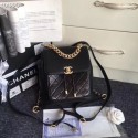 Fake Chanel backpack Grained Calfskin Calfskin & Gold-Tone Metal A57570 black HV02783GR32
