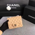Fake Chanel Classic Flap Bag original Sheepskin Leather 1115 apricot silver chain HV01733GR32