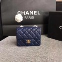 Fake Chanel Classic Flap Bag original Sheepskin Leather 1115 dark blue gold chain HV05980uQ71