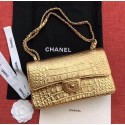 Fake Chanel Classic Handbag Original Alligator & Gold-Tone Metal A01112 gold HV02418GR32