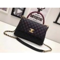 Fake Chanel Classic Red Top Handle Bag Original Leather A92991 black Gold chain HV00078eZ32